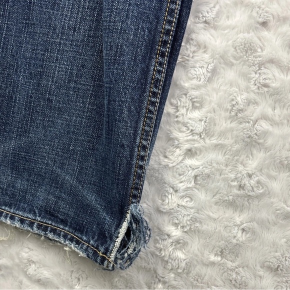 American Eagle Boot Cut Jeans Men's 32X32 Blue Dark Wash Denim Distressed - Picture 3 of 11